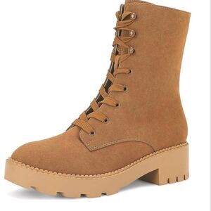 (A-2922) ZBY Women's  Combat Boots Sz 8.5
